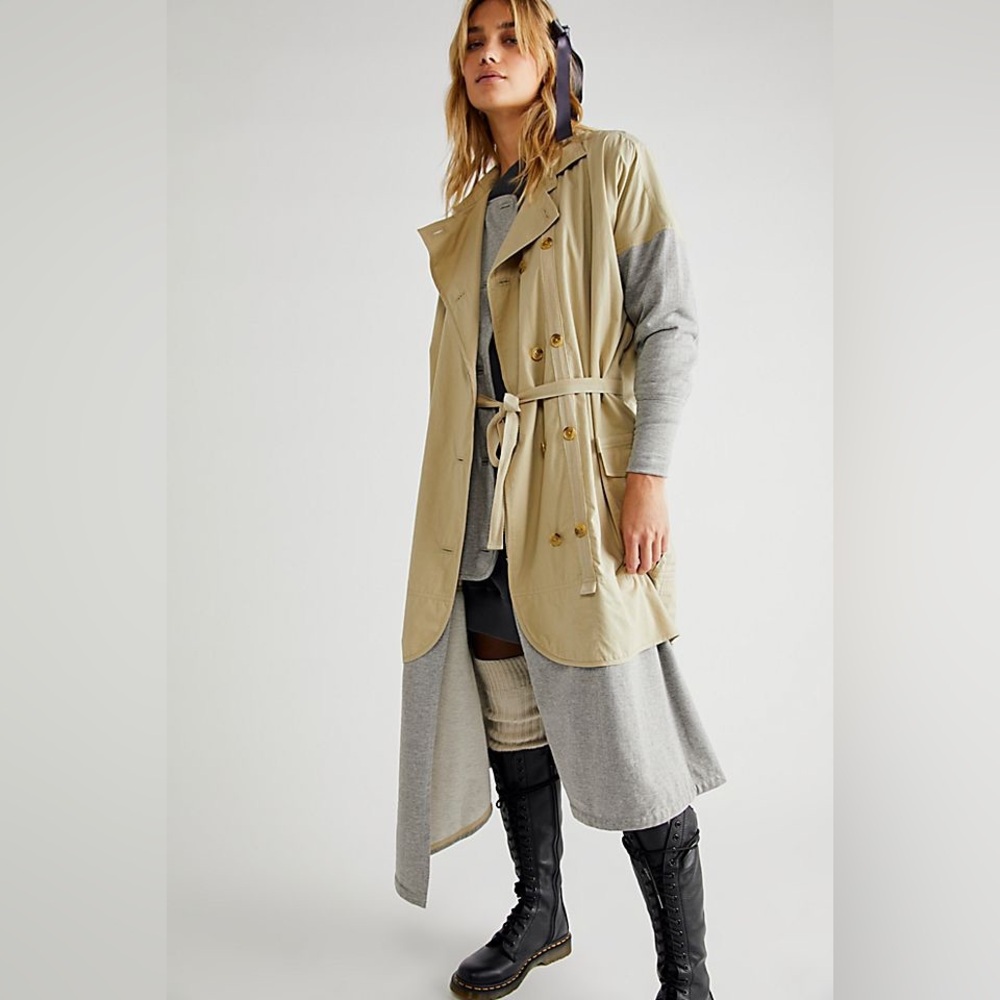 Nicholas K XS Jude tan and grey trench coat